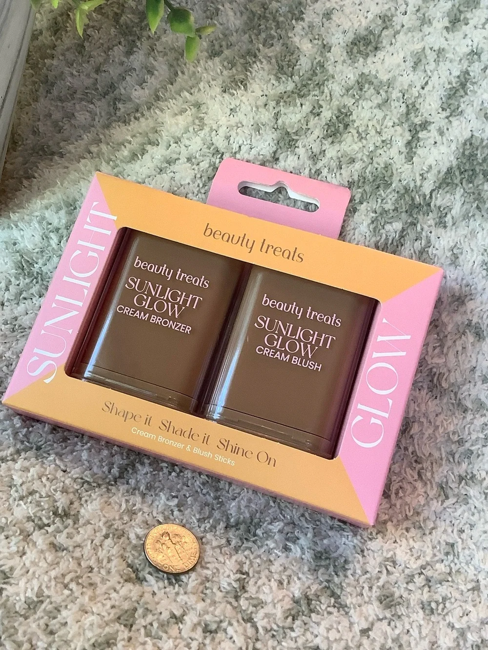 Beauty Treats Sunlight Glow Cream Bronzer & Blush Duo Sun Kissed NWT 2x.44 oz.